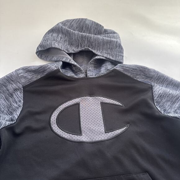 Boys Champion Hooded Sweatshirt Medium Hoodie LOGO Back to School - Picture 2 of 8